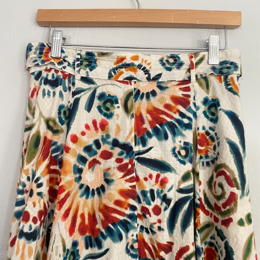 Stella Forest Midi Skirt Waist Size 28 Small Multicolor Floral Tie Dye Cotton - Picture 9 of 10
